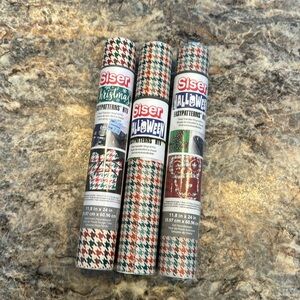 Heat Transfer Vinyl Set of 3 Houndstooth Red and Green and Green and Orange